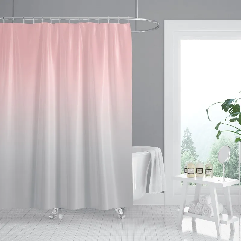 Шторка для ванной комнаты Zerix SCT-005-180x180 с кольцами из полиэстера 180х180 см Розово-серый