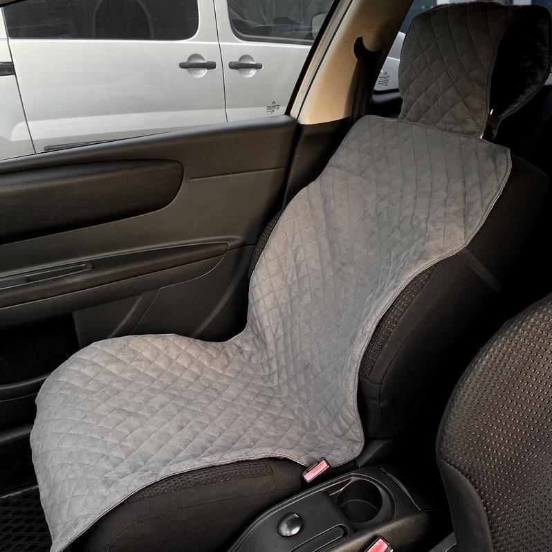 Накидка на сиденье автомобиля с подголовником эко-замша 1 шт. Серый (690) Накидка на сиденье автомобиля с подголовником эко-замша 1 шт. Серый (690)