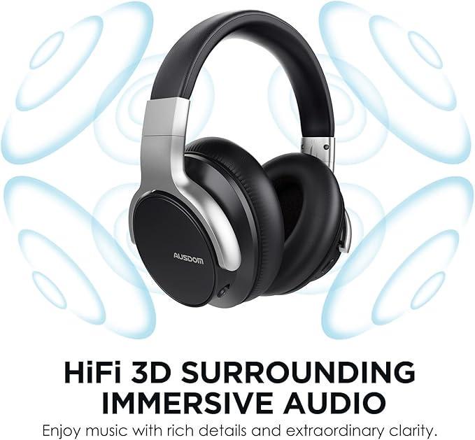 Навушники з шумом придушення AUSDOM E7 Bluetooth - фото 6 Навушники з шумом придушення AUSDOM E7 Bluetooth - фото 6