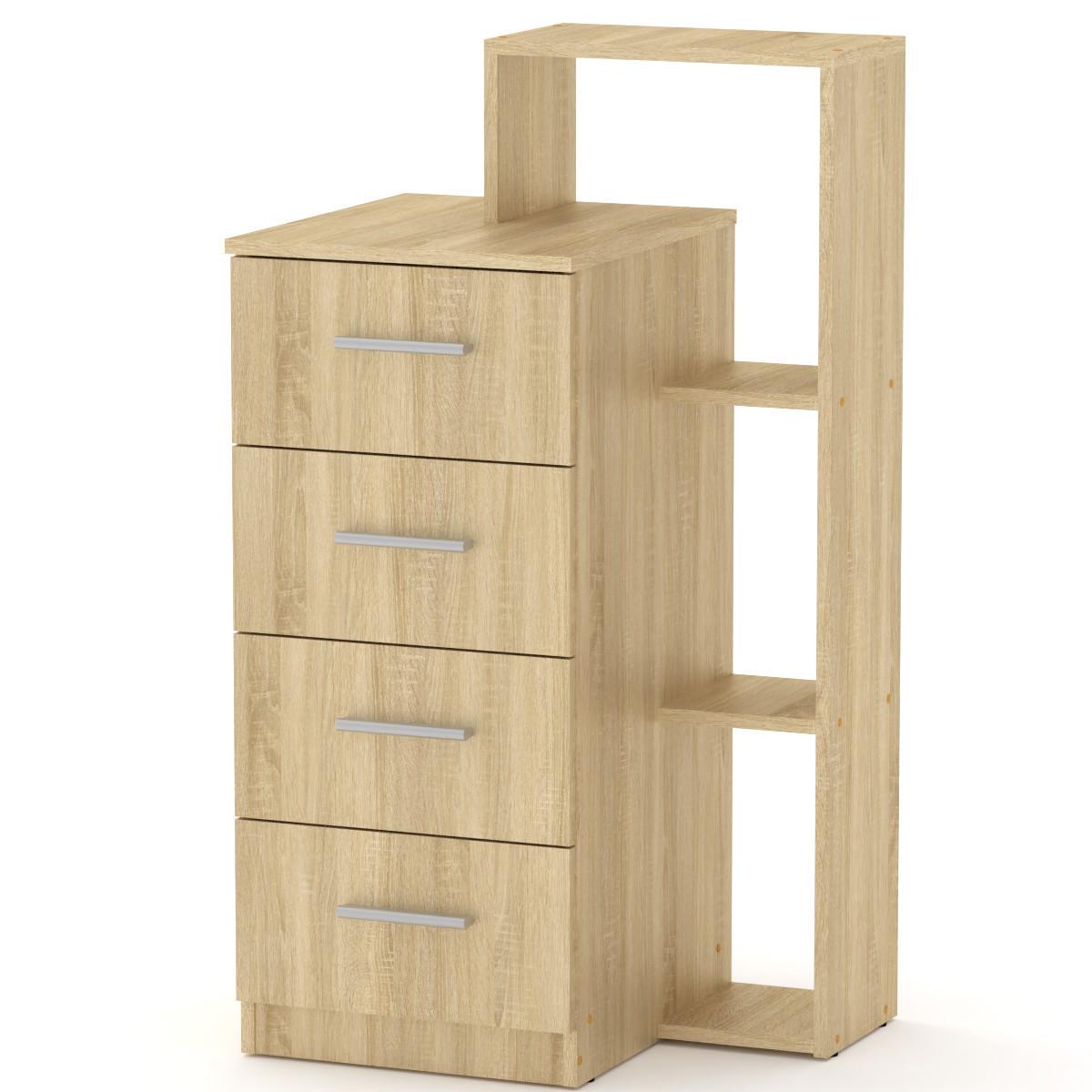 Комод на 4-ре ящика с полками Компанит 4-1П Дуб сонома (18131)