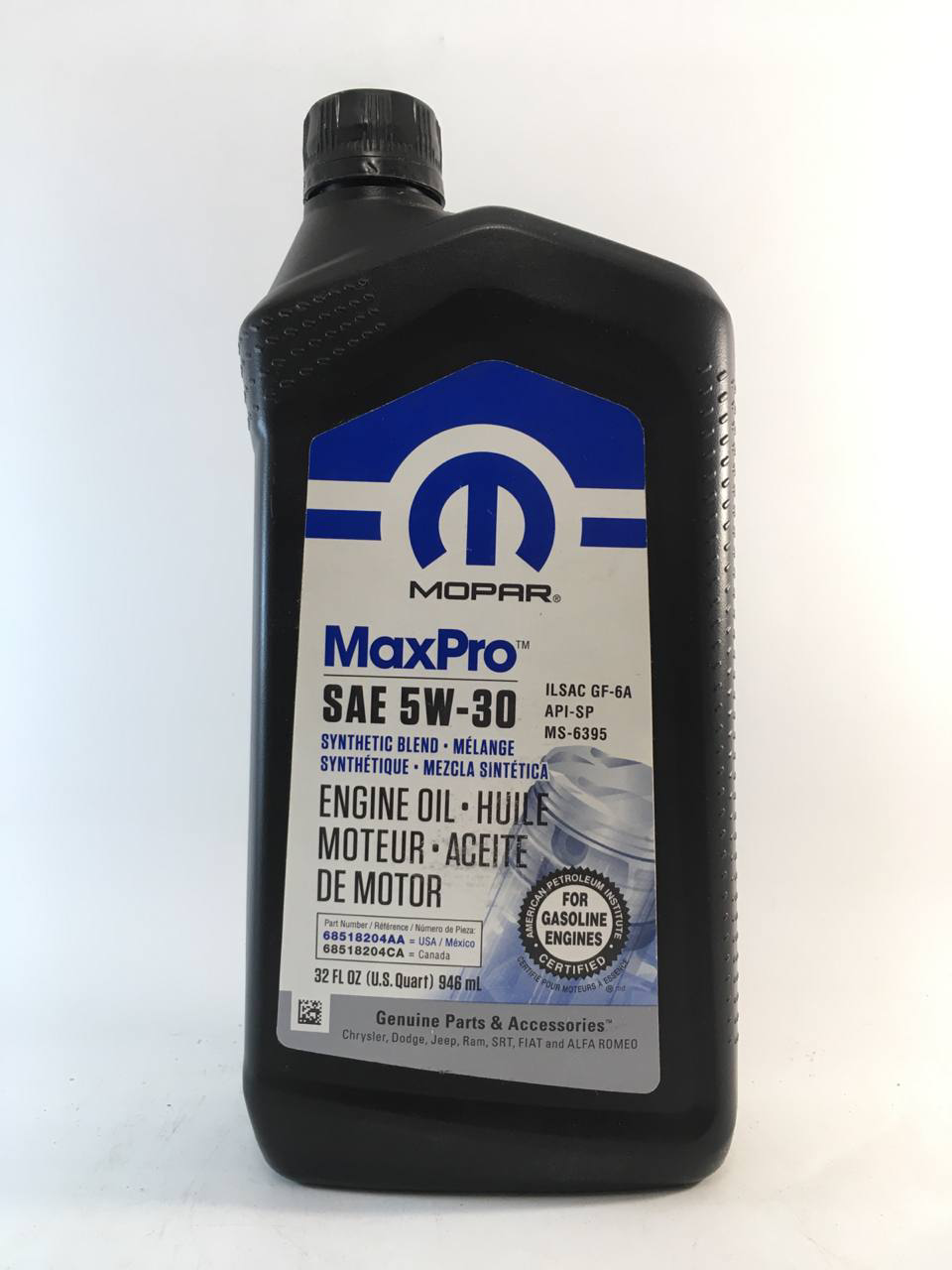 Моторное масло Mopar MaxPro SP GF-6A 5W-30 0,946 л (68518204AA)