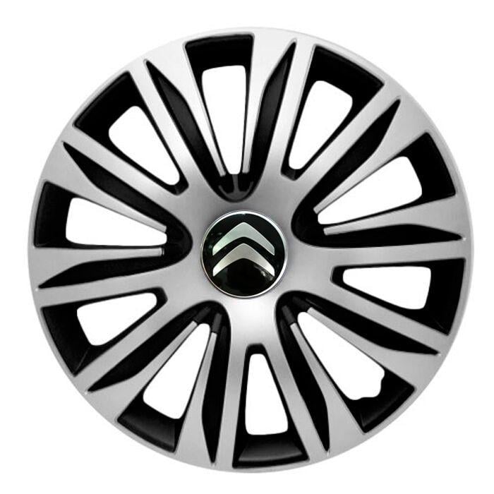 Ковпаки для коліс 4 Racing Nardo R16 з логотипом Citroen 4 шт. Silver/Black (29676877) Ковпаки для коліс 4 Racing Nardo R16 з логотипом Citroen 4 шт. Silver/Black (29676877)