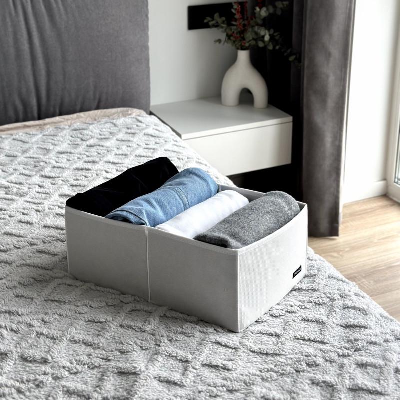 Короб для вертикального хранения одежды на два отдела Белый (Hy-2v-wh) - фото 1