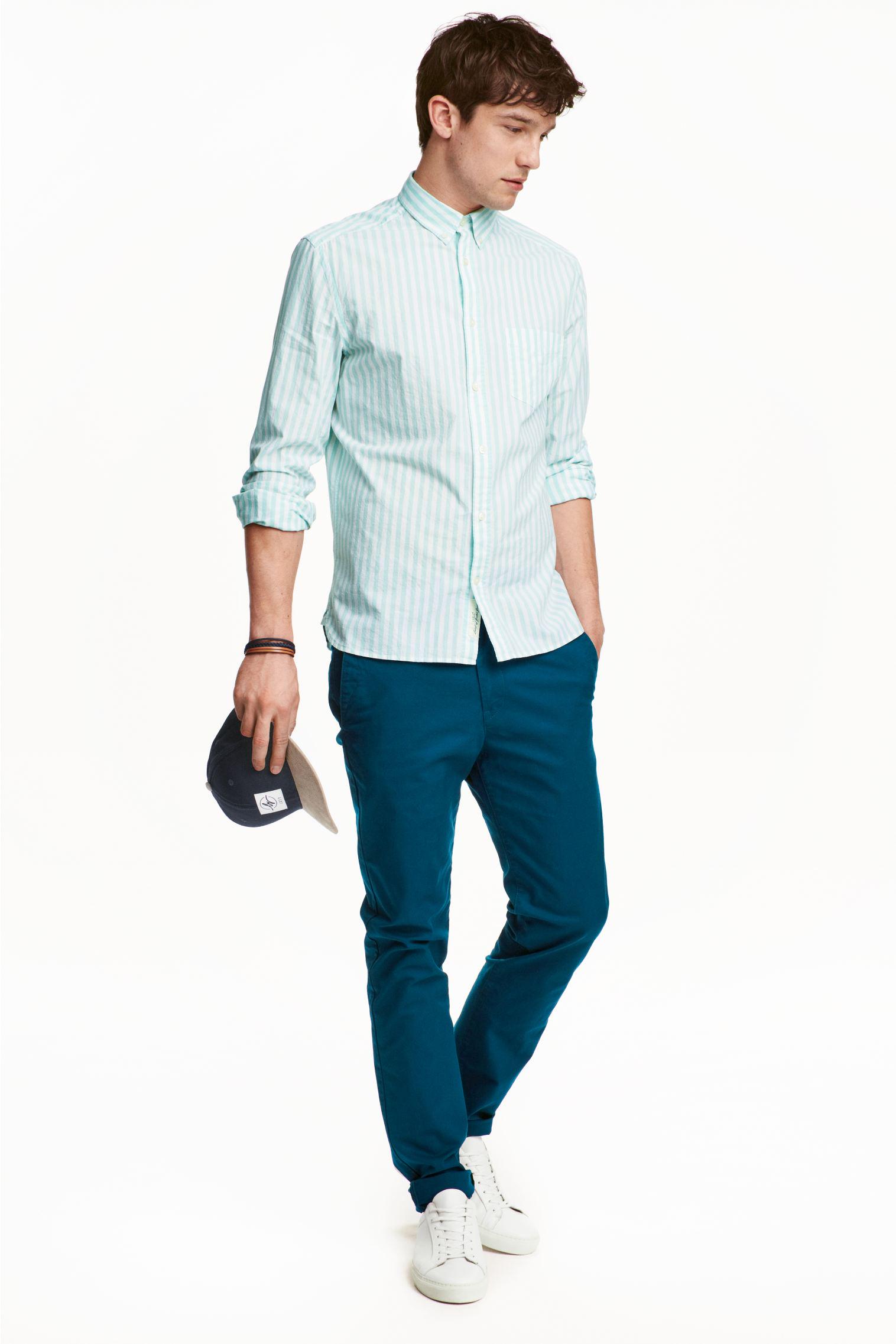 Брюки H&M р. 42 Темно-бирюзовый (2906914)