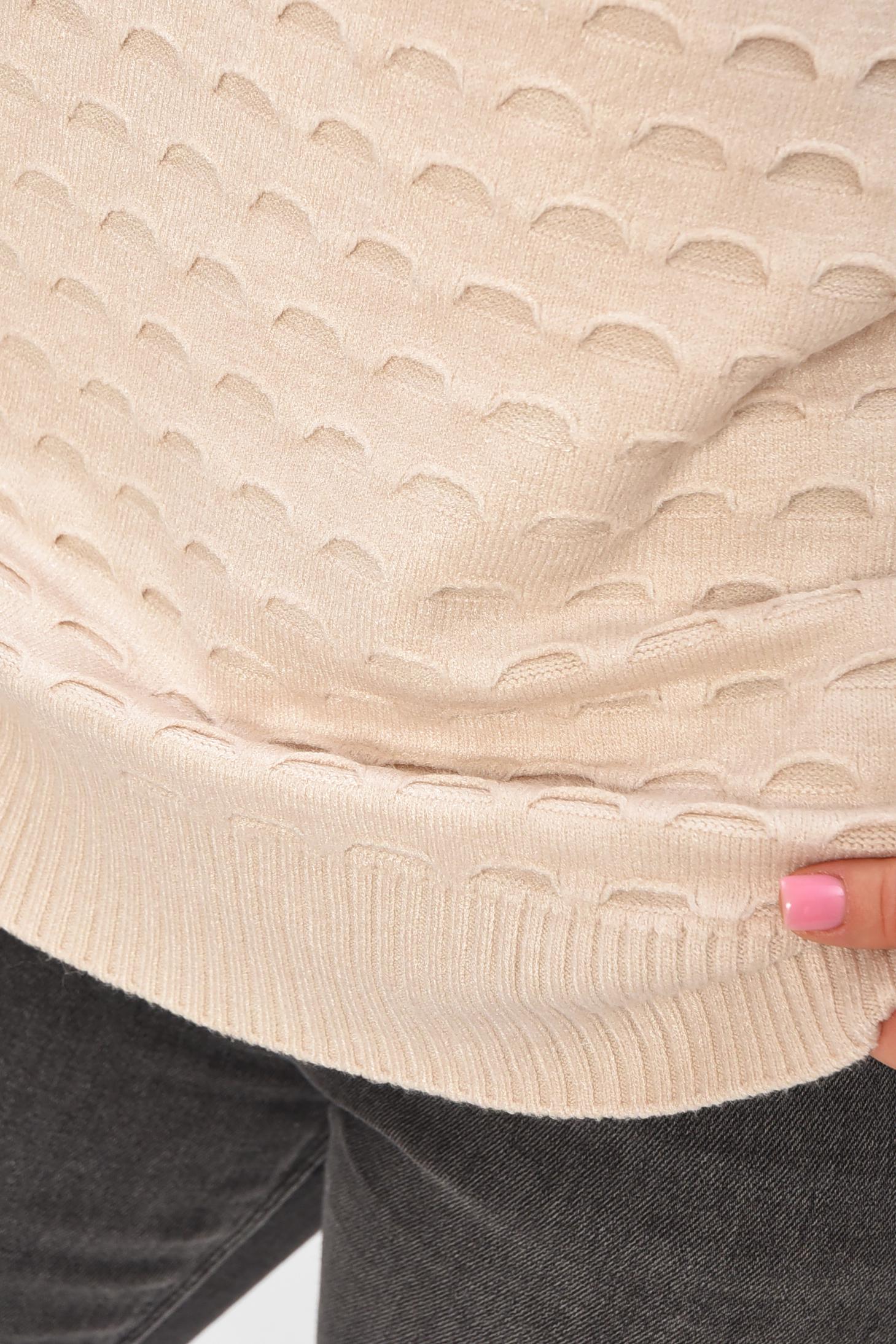 Свитер женский 206587 однотонный XL-2XL Светло-бежевый (206587_!335349_48-50) - фото 4 Свитер женский 206587 однотонный XL-2XL Светло-бежевый (206587_!335349_48-50) - фото 4