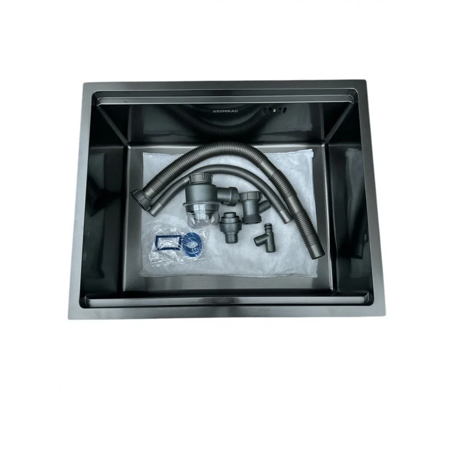 Мийка для кухні LEOMIKAO TOKIO 450-U GM PVD воронена сталь (523345) - фото 9 Мийка для кухні LEOMIKAO TOKIO 450-U GM PVD воронена сталь (523345) - фото 9