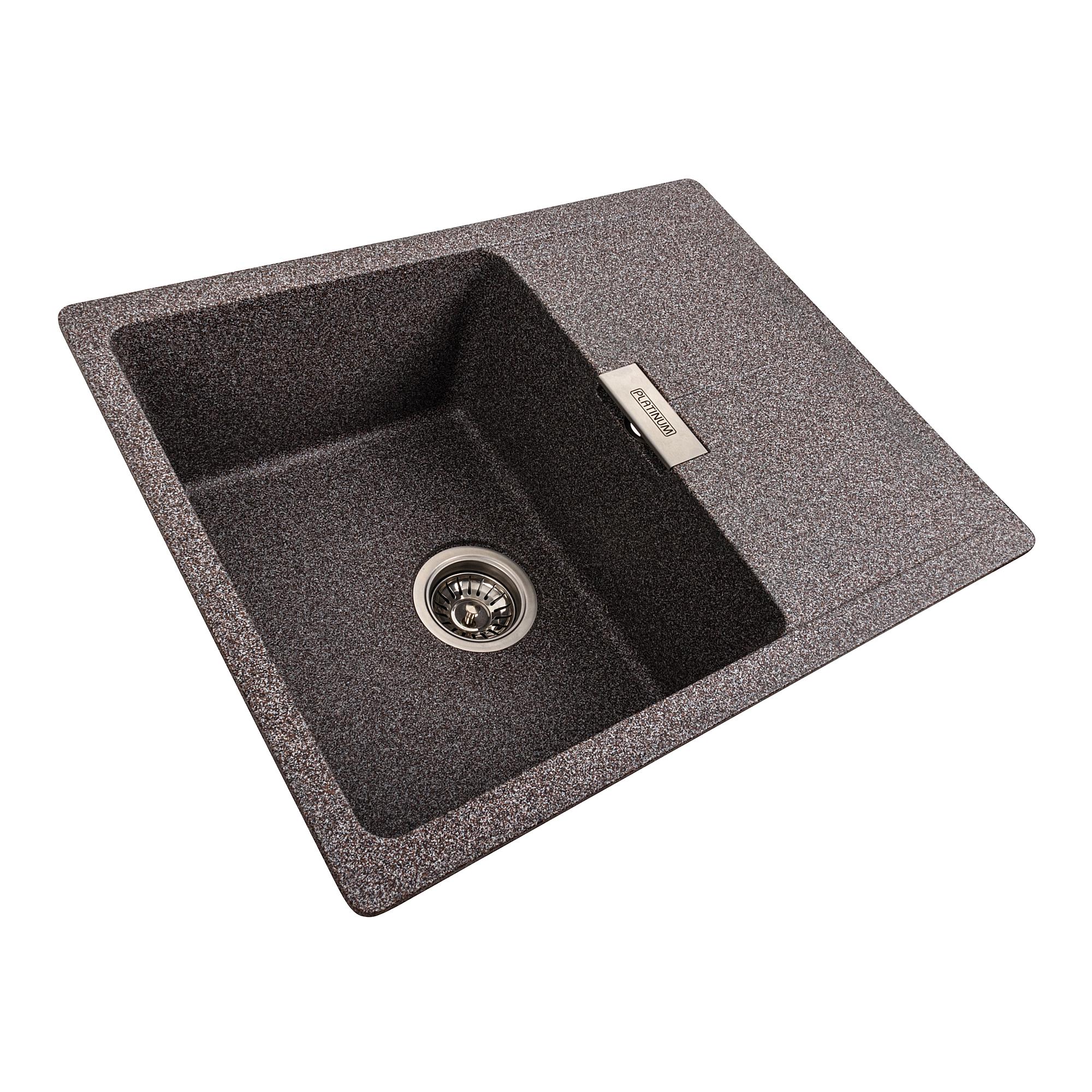 Мийка кухонна Platinum PLS-A40787 гранітна прямокутна 620x500 мм Коричневий (25964383) - фото 3 Мийка кухонна Platinum PLS-A40787 гранітна прямокутна 620x500 мм Коричневий (25964383) - фото 3