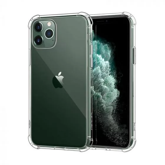 Силиконовый противоударный чехол с защитным стеклом 9H на Iphone 11 Pro прозрачный (HP74895741)