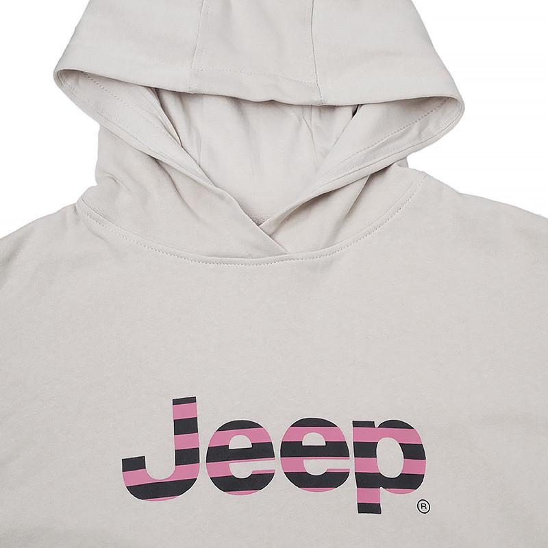 Худі жіноче JEEP HOODED CROPPED SWEATSHIRT Striped Print M Сірий (O102609-J863 M) - фото 3