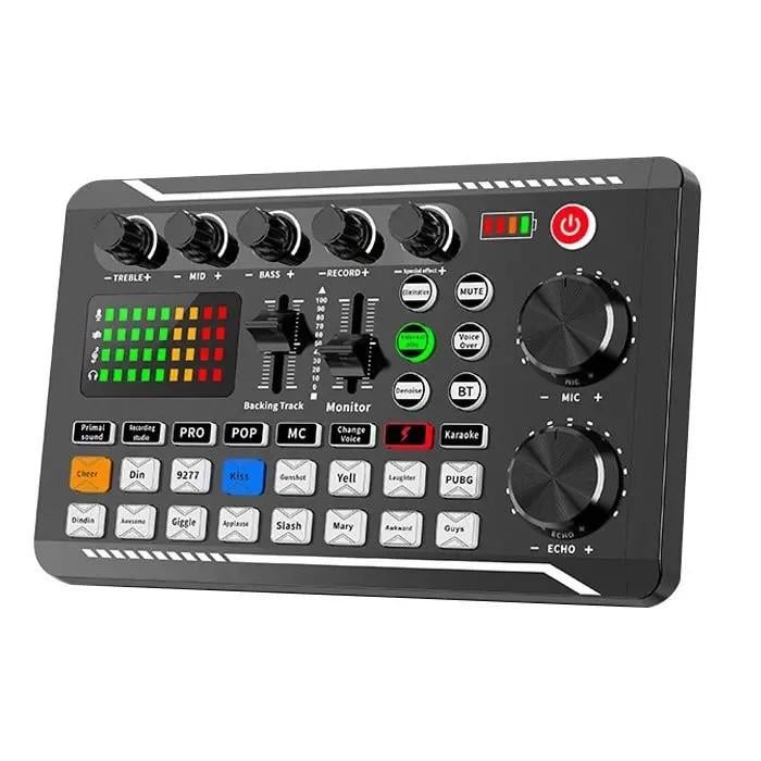 Звуковая карта внешняя F998 аудиоинтерфейс микшер Bluetooth адаптер Live Sound Card USB-гарнитура для микрофона Voice Changer (2908789002)