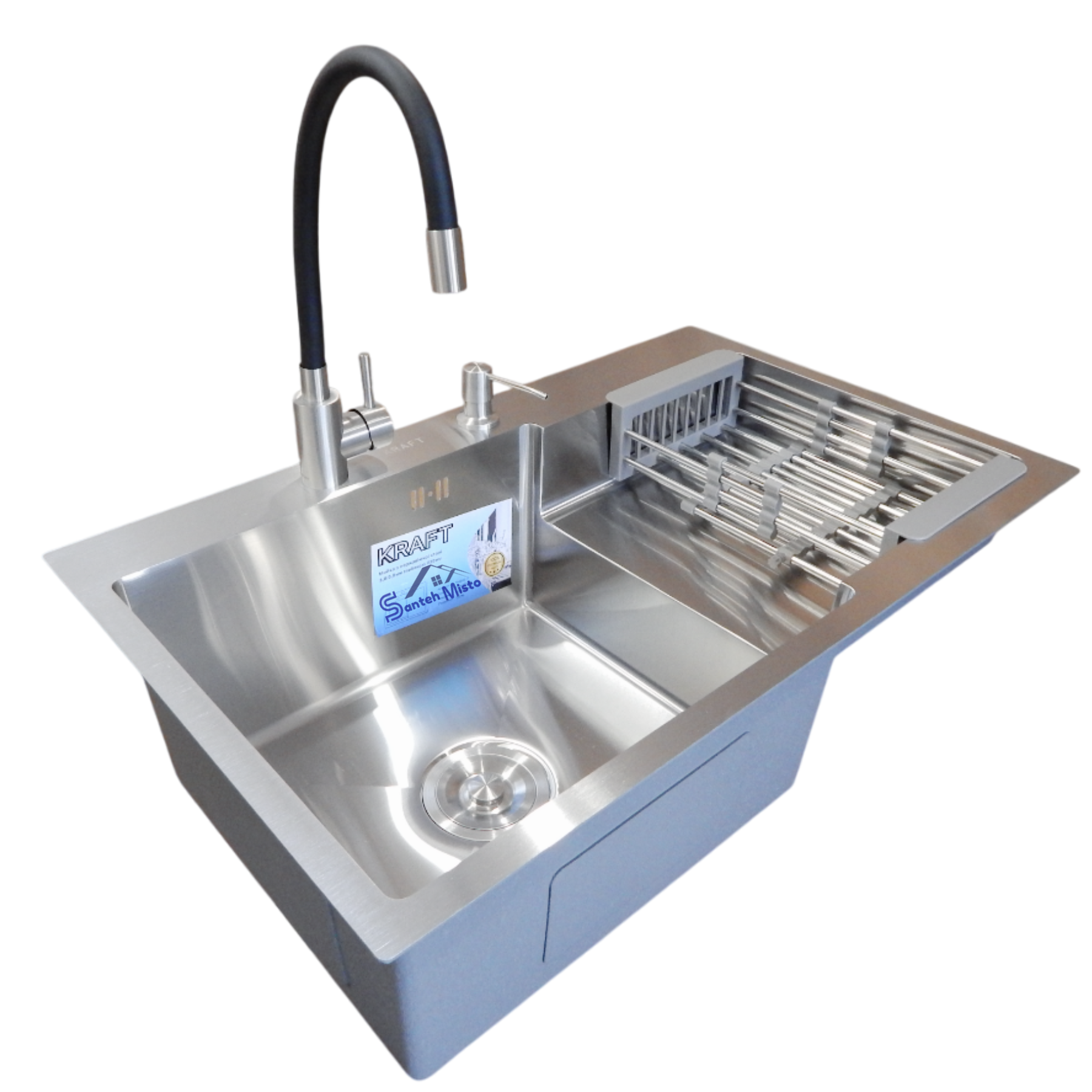 Комплект кухонной мойки Kraft Handmade HS R 3,0/1,0 мм 780х480 мм (37966)