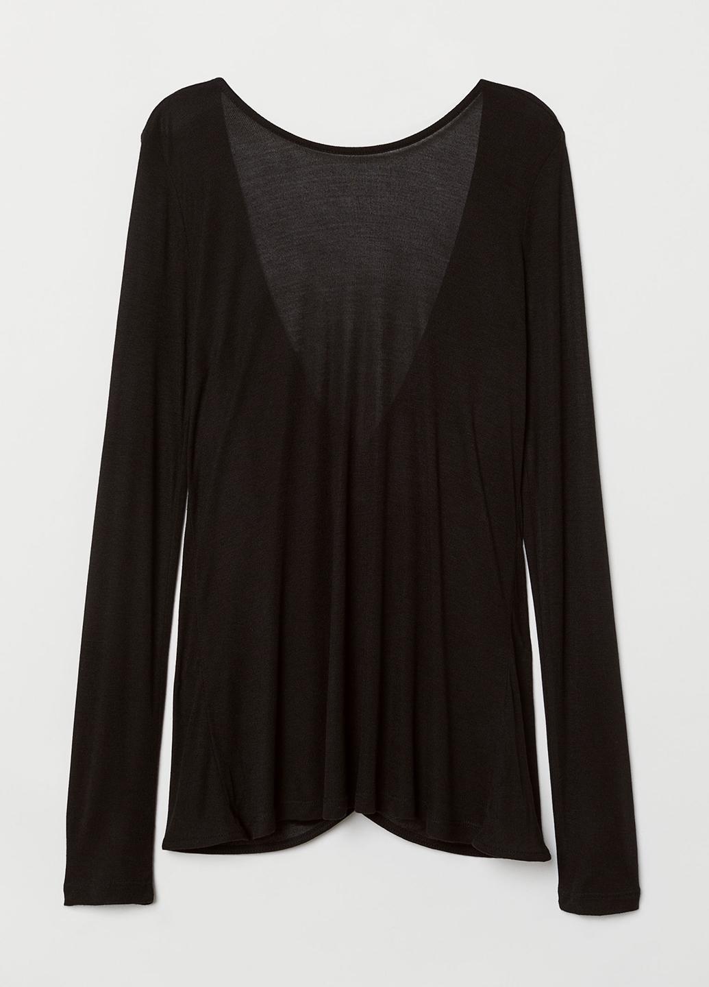 Лонгслив женский H&M 34 Черный (2000001259306)