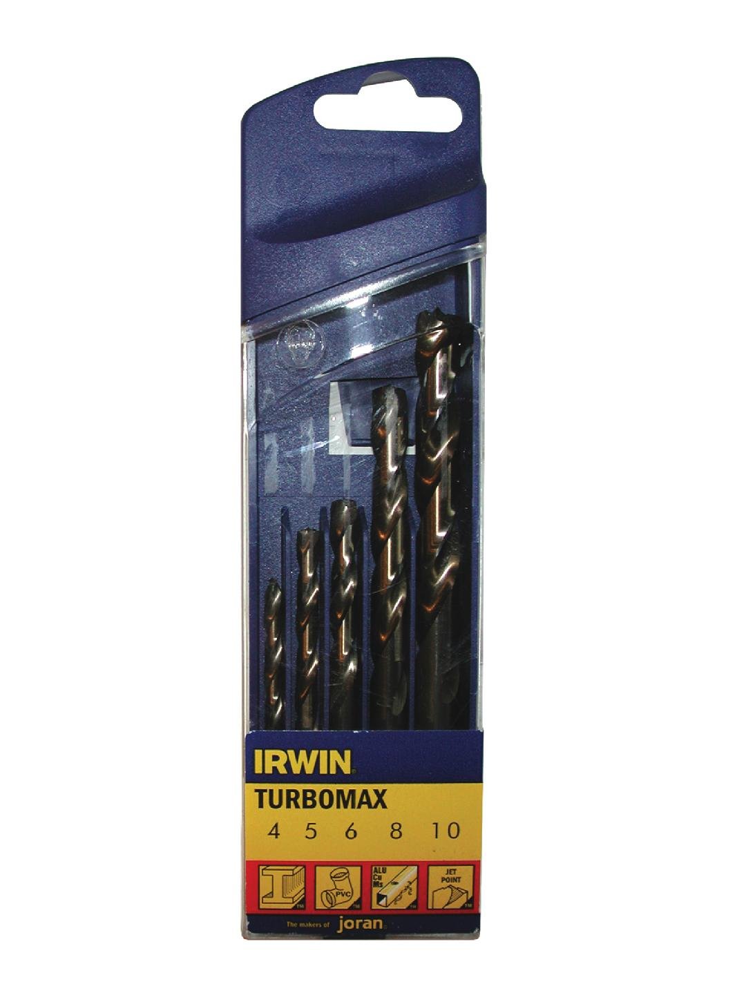 Набор сверл по металлу Irwin Turbomax 4/5/6/8/10 мм 5 шт. (10502234)
