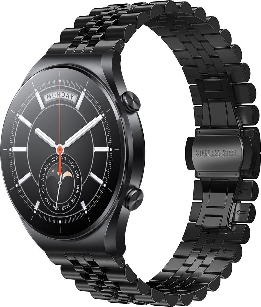 Браслет металлический Stech для Xiaomi Watch S1 (Acttive) Black (28991-2B)