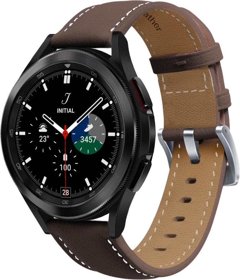 Ремінець шкіряний Folsa для Galaxy Watch 4 Classic 46 мм Dark Brown (31519-05)