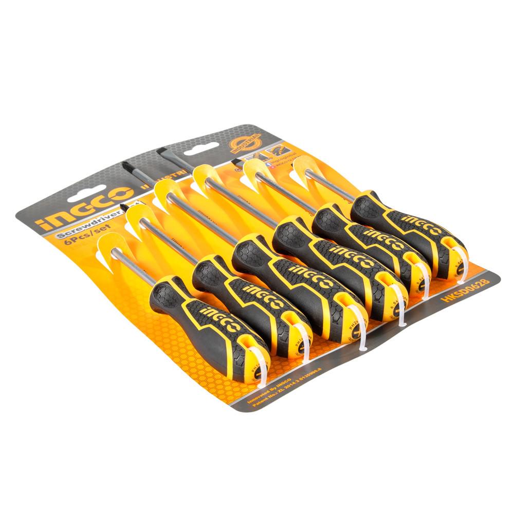 Набор отверток INGCO INDUSTRIAL 6 шт. (HKSD0628) - фото 4 Набор отверток INGCO INDUSTRIAL 6 шт. (HKSD0628) - фото 4