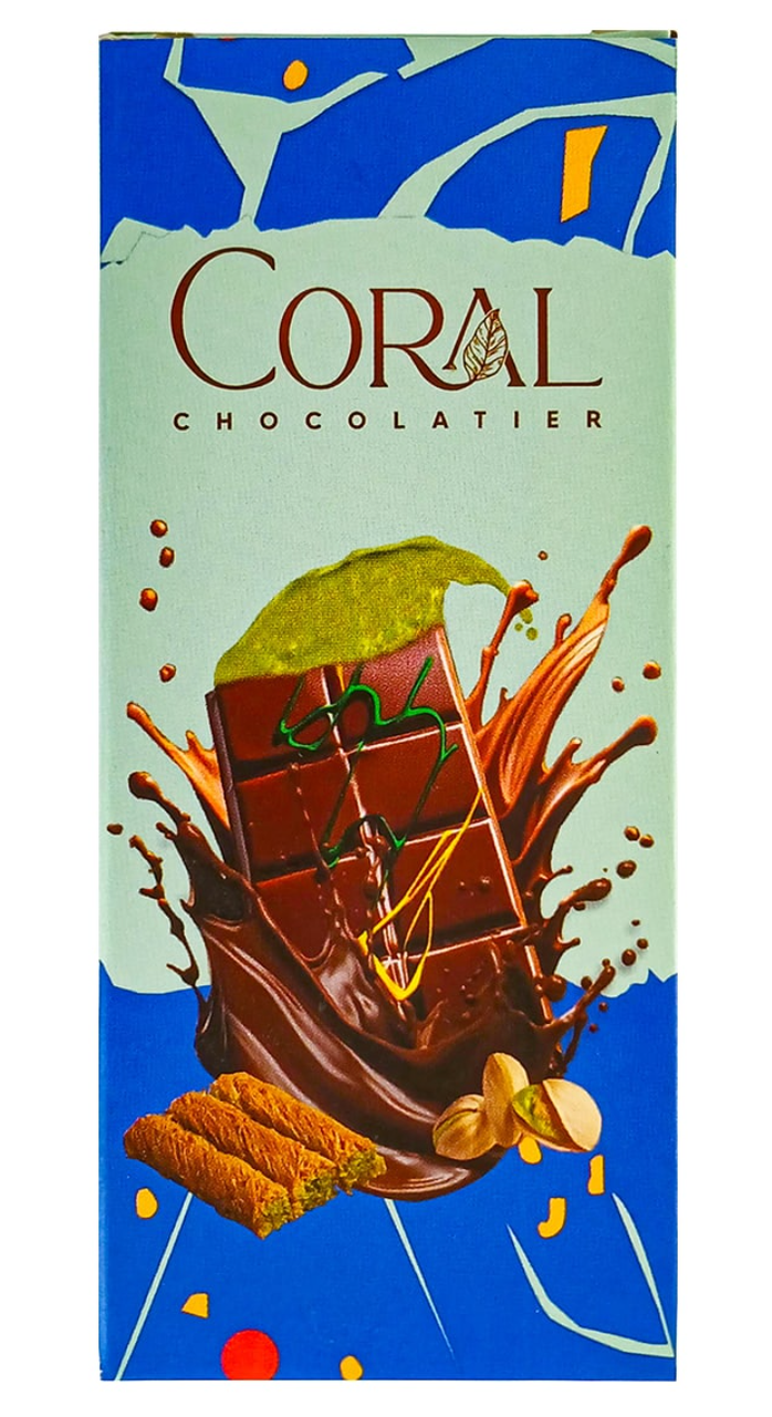 Шоколад дубайский Coral Chocolatier с фисташковой начинкой и катаифи 100 г (2458601180) Шоколад дубайский Coral Chocolatier с фисташковой начинкой и катаифи 100 г (2458601180)