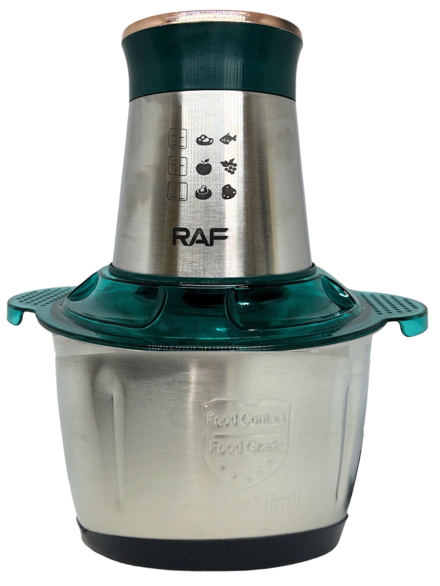 Комбайн кухонний RAF із металевою чашею подрібнювач/м'ясорубка з двоярусним лезом 1000 Вт (32632872)