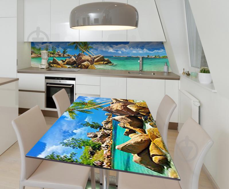 Наклейка виниловая на стол Zatarga "Тропический пляж" 650х1200 мм Наклейка виниловая на стол Zatarga "Тропический пляж" 650х1200 мм