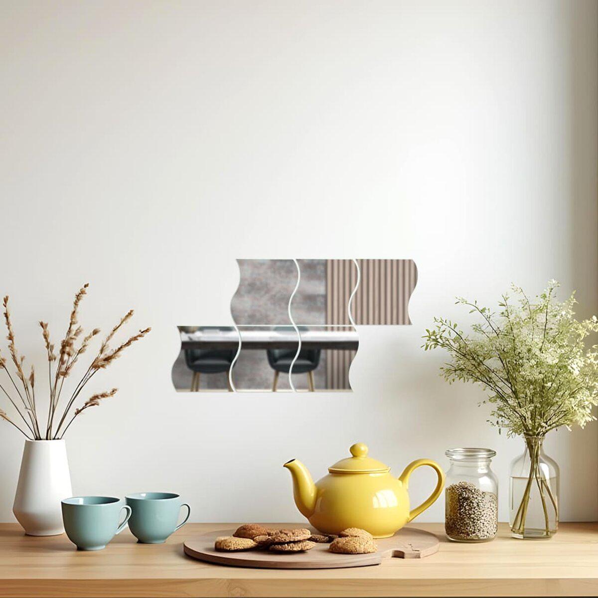 Дзеркальний декор акриловий самоклеючий 120х80 мм 6 шт. Срібний (SW-00002509) - фото 6