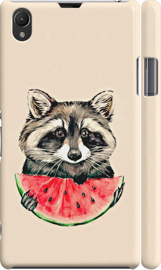 Чохол на Sony Xperia Z1 C6902 Єнотик з кавуном (4605c-38-42517) Чохол на Sony Xperia Z1 C6902 Єнотик з кавуном (4605c-38-42517)