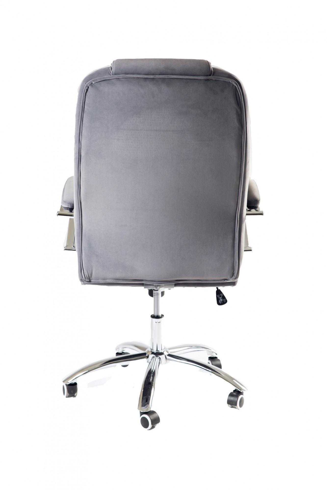 Крісло офісне комп'ютерне Kali LuxDesign хром Anyfix екозамша Сірий - фото 5