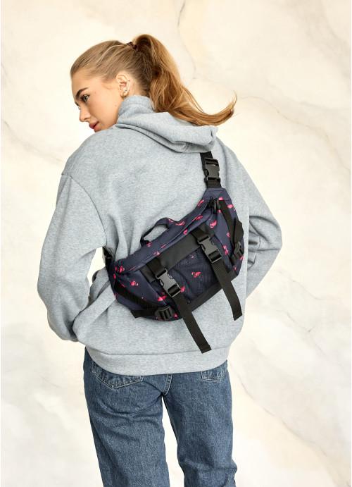 Поясная сумка женская Sambag Фламинго тканевая (871038721)