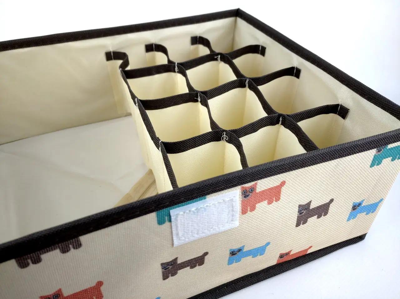 Органайзер для нижнего белья и носков 12 ячеек/1 большое отделение (ОДШ-124-3) - фото 3 Органайзер для нижнего белья и носков 12 ячеек/1 большое отделение (ОДШ-124-3) - фото 3