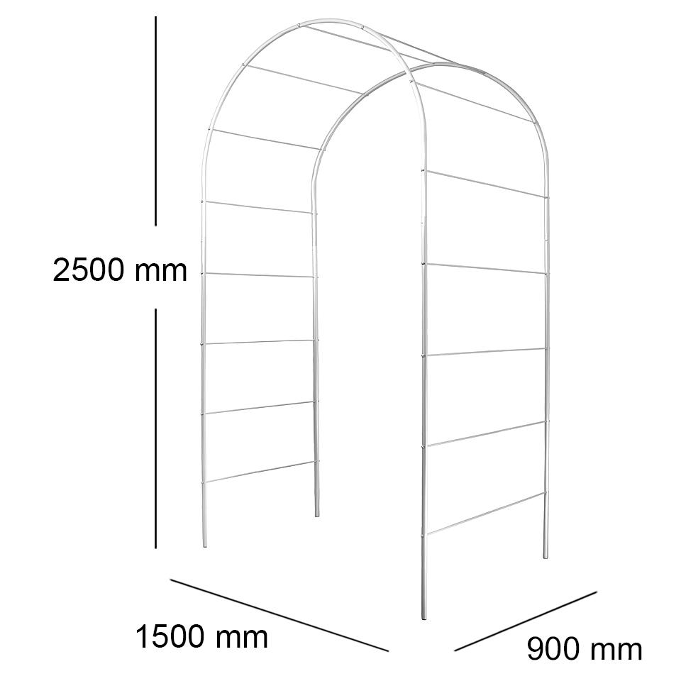 Опора для растений арка садовая 2500х1500х900 мм d 20 мм/d 8 мм (АС-D20/D8-2500*1500*900) - фото 2