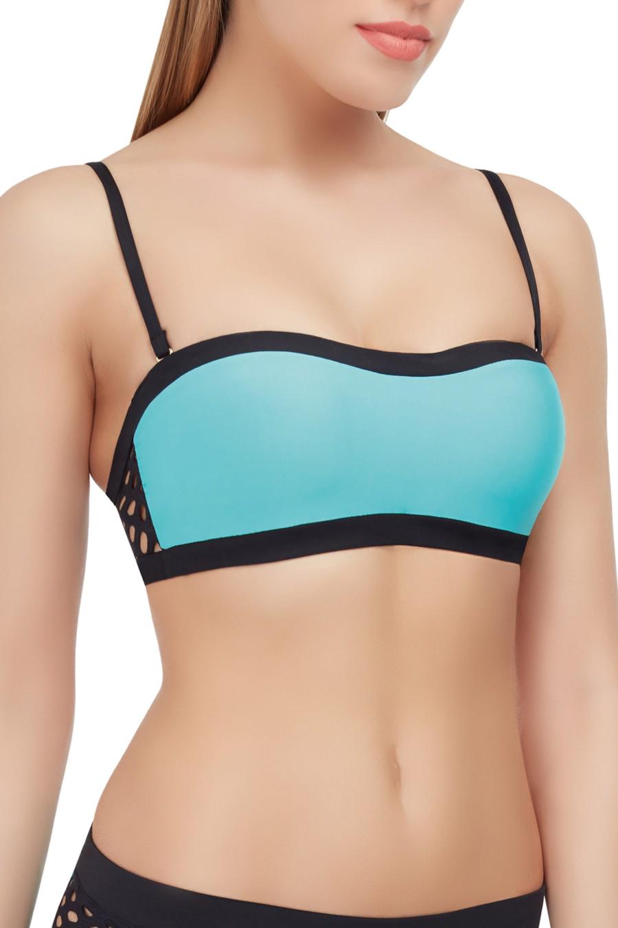 Верх купальника с мягкой чашкой Marc&Andre 48B Бирюзовый/Черный (75099)