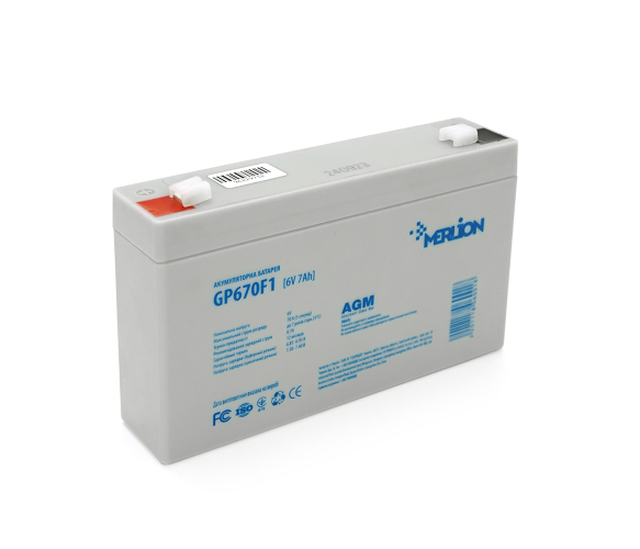 Аккумуляторная батарея для систем резервного питания Merlion GP670F1 6V 7Ah F1 White