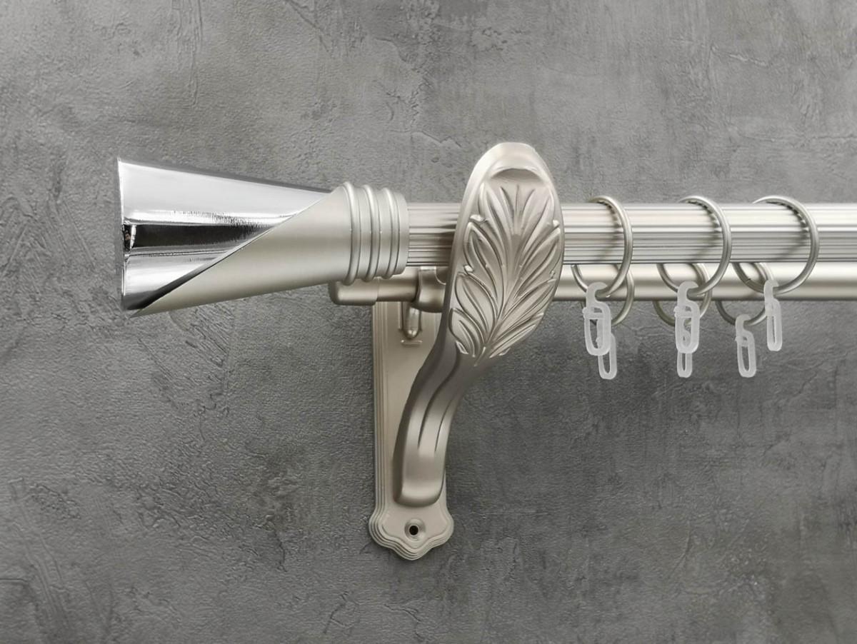 Карниз Quadrum Дункан рифленая штанга двойной ретро 25/19 мм 400 см Сатин (272284576)