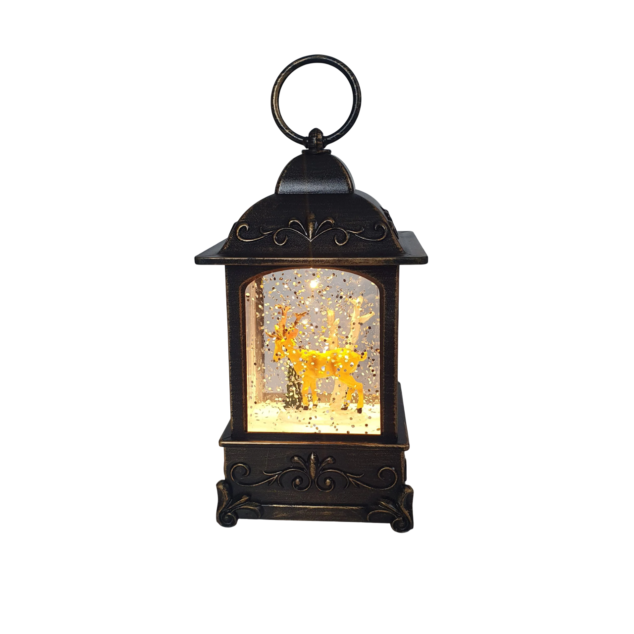 Фонарь новогодний LED с теплым сиянием 13x6x6 см Brown (CVND-24-Brown)