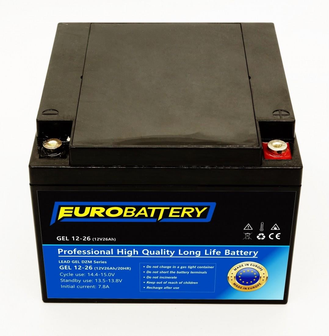 Аккумулятор гелевой для ИБП EuroBattery GEL 12-26 DZM 12V 26Ач (752)