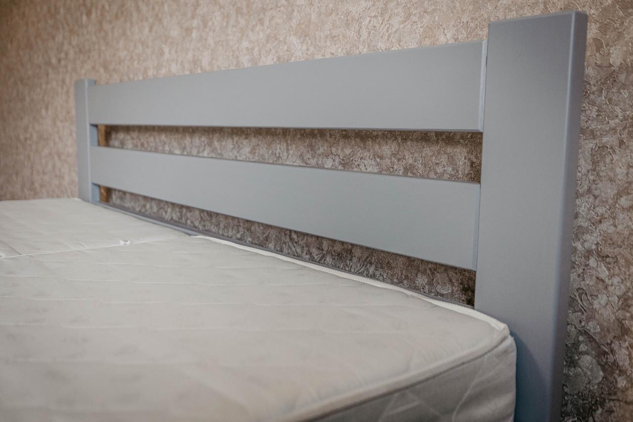 Ліжко двоспальне з масиву сосни 140x200 см Сірий (1868339515) - фото 3