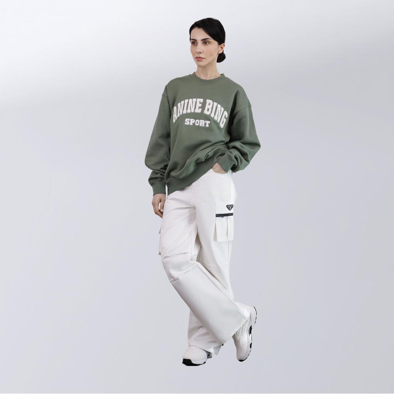 Толстовка жіноча Anine Bing з Джерсі Tyler з нашивкою-логотипом S Зелений (2589902319) - фото 2 Толстовка жіноча Anine Bing з Джерсі Tyler з нашивкою-логотипом S Зелений (2589902319) - фото 2