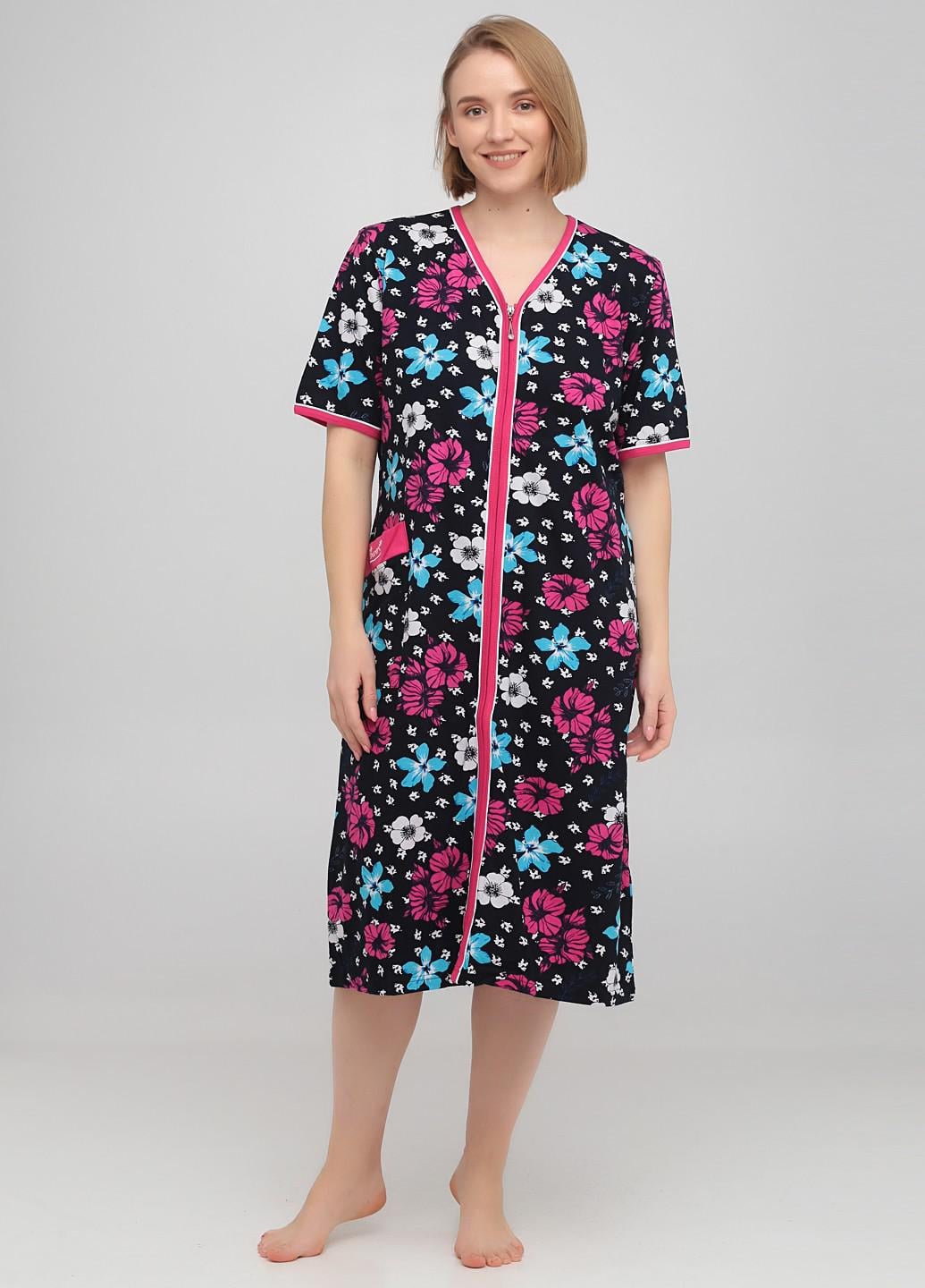 Домашний женский халат Rukim XL Синий (81645-03) Домашний женский халат Rukim XL Синий (81645-03)