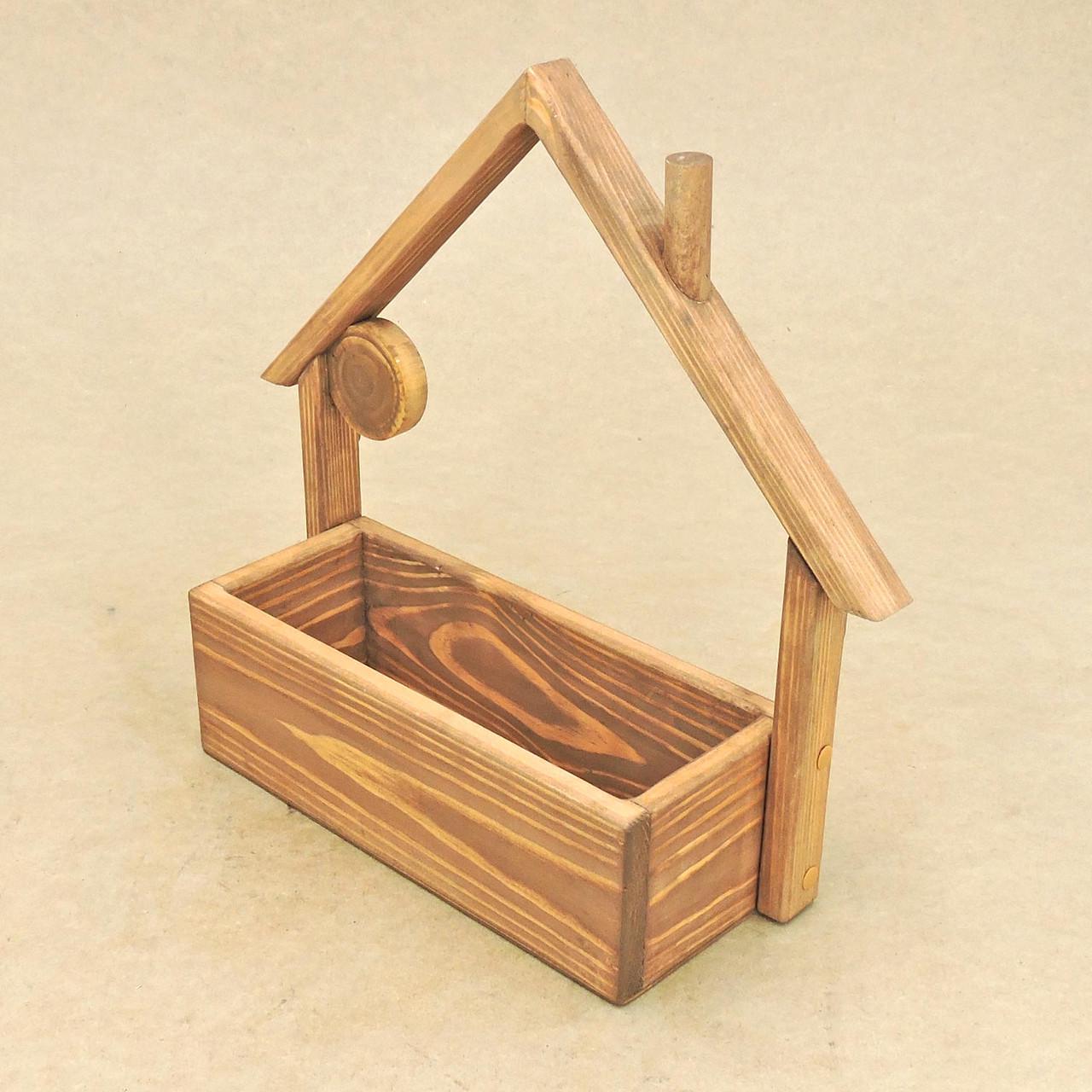 Полиця настінна для квітів з дерева Олінда 35 см Мускат (ЦВС-350707)