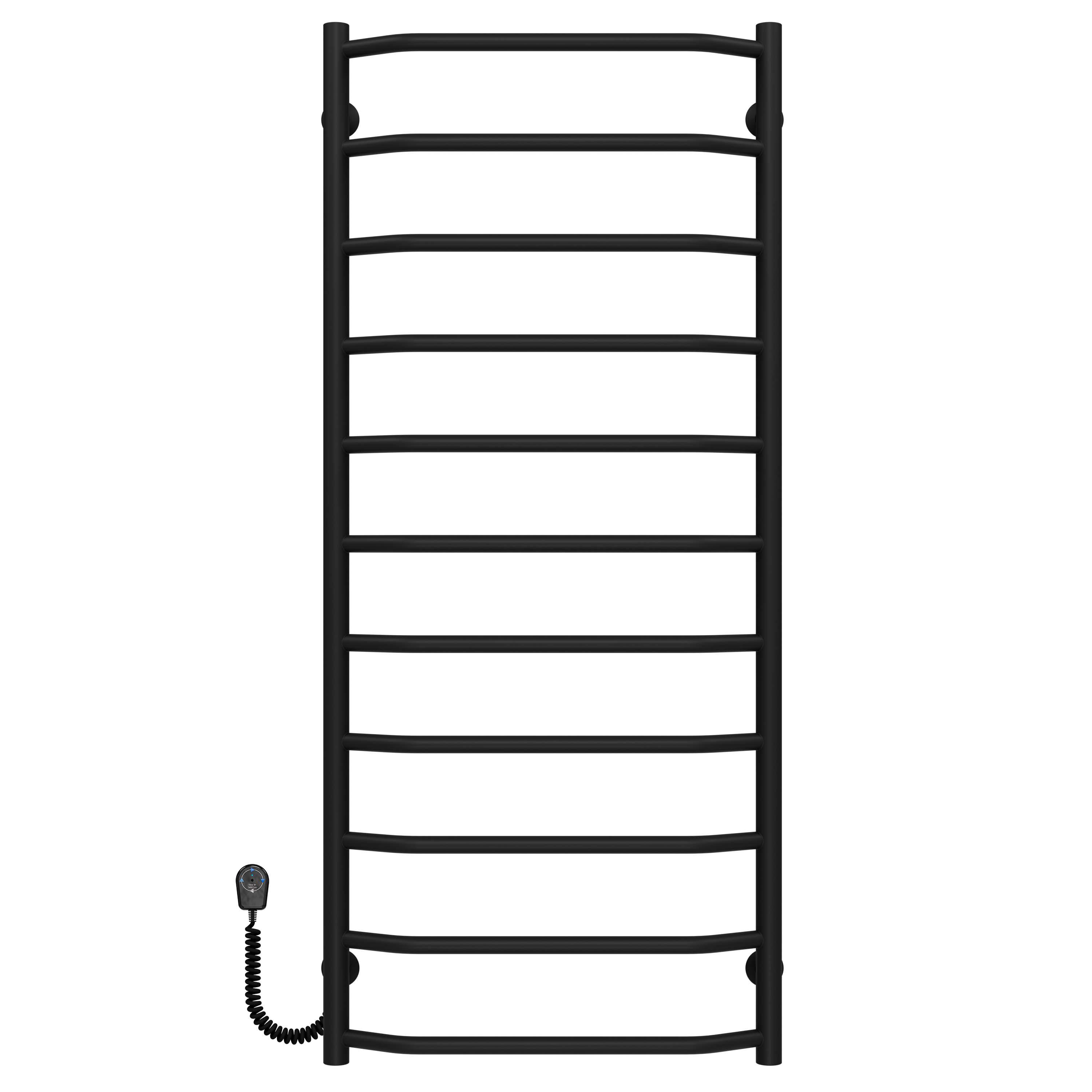 Полотенцесушитель электрический Deffi Трапеция П11 EF16 левое подключение нержавеющая сталь 500х1200 мм Черный (C.TR.120.50.11.EBL5)