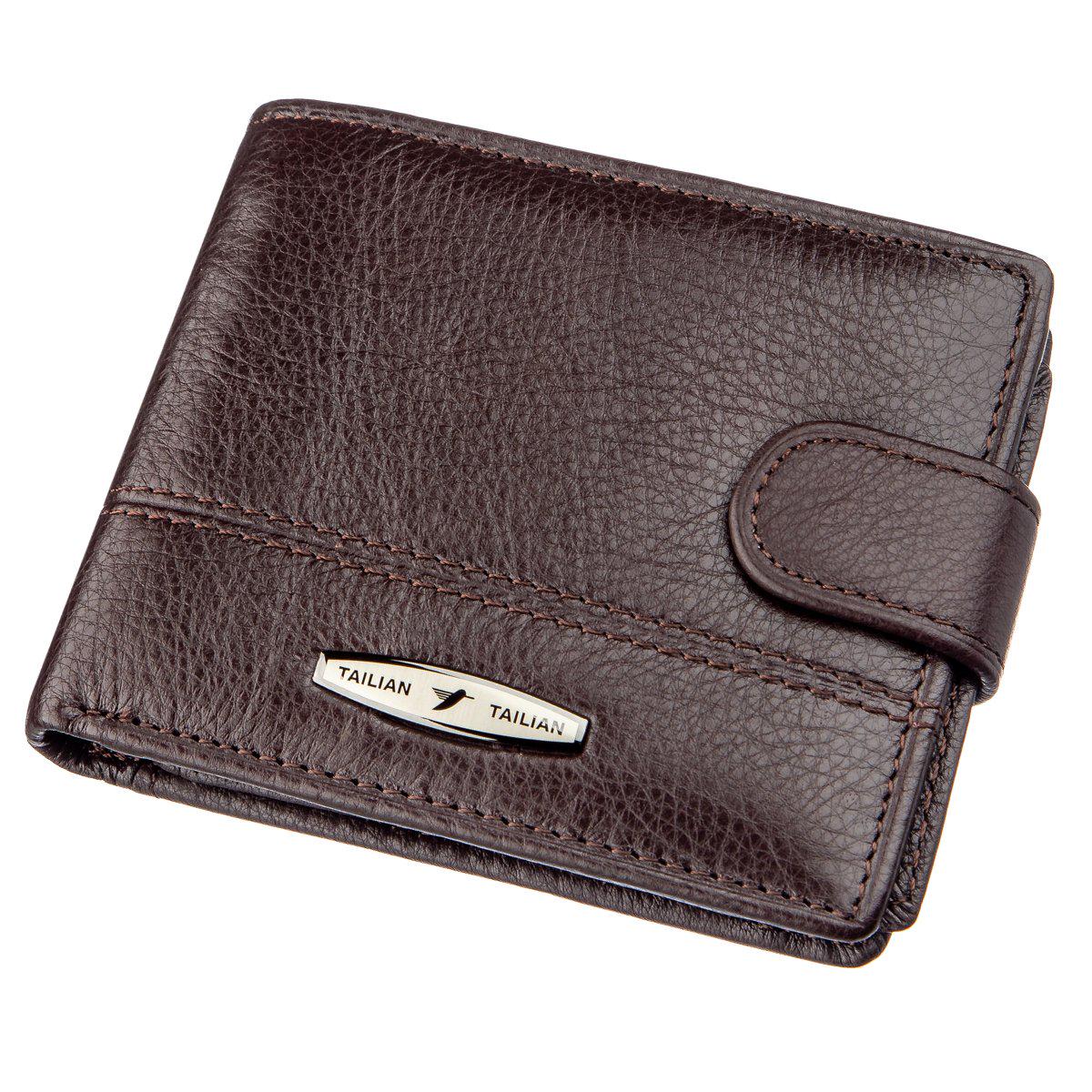 Гаманець чоловічий шкіряний Tailian 18982 Темно-коричневий