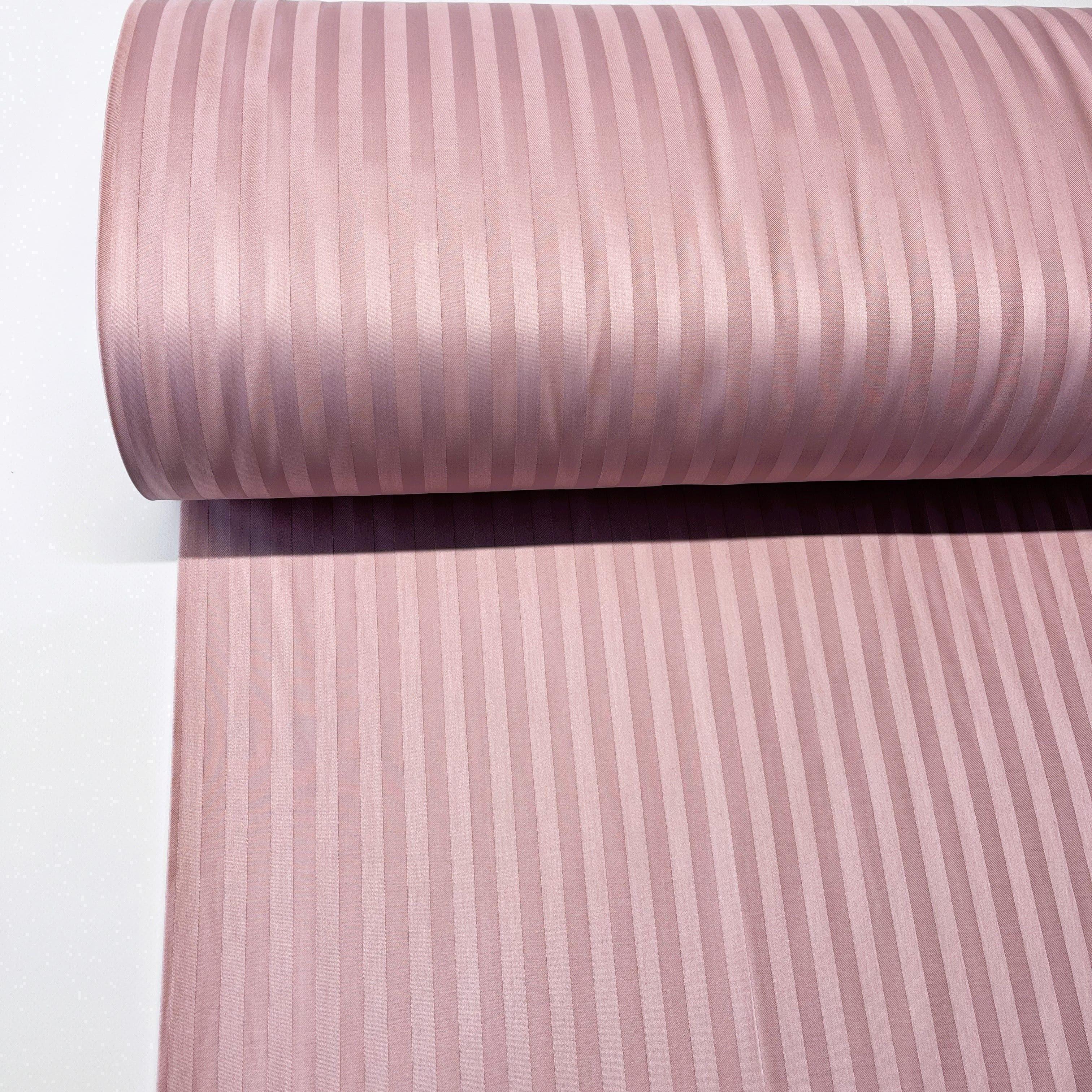 Тканина для постільної білизни сатин страйп із жакардовими смугами бавовна 240 см Світло-рожевий (ST-2013)
