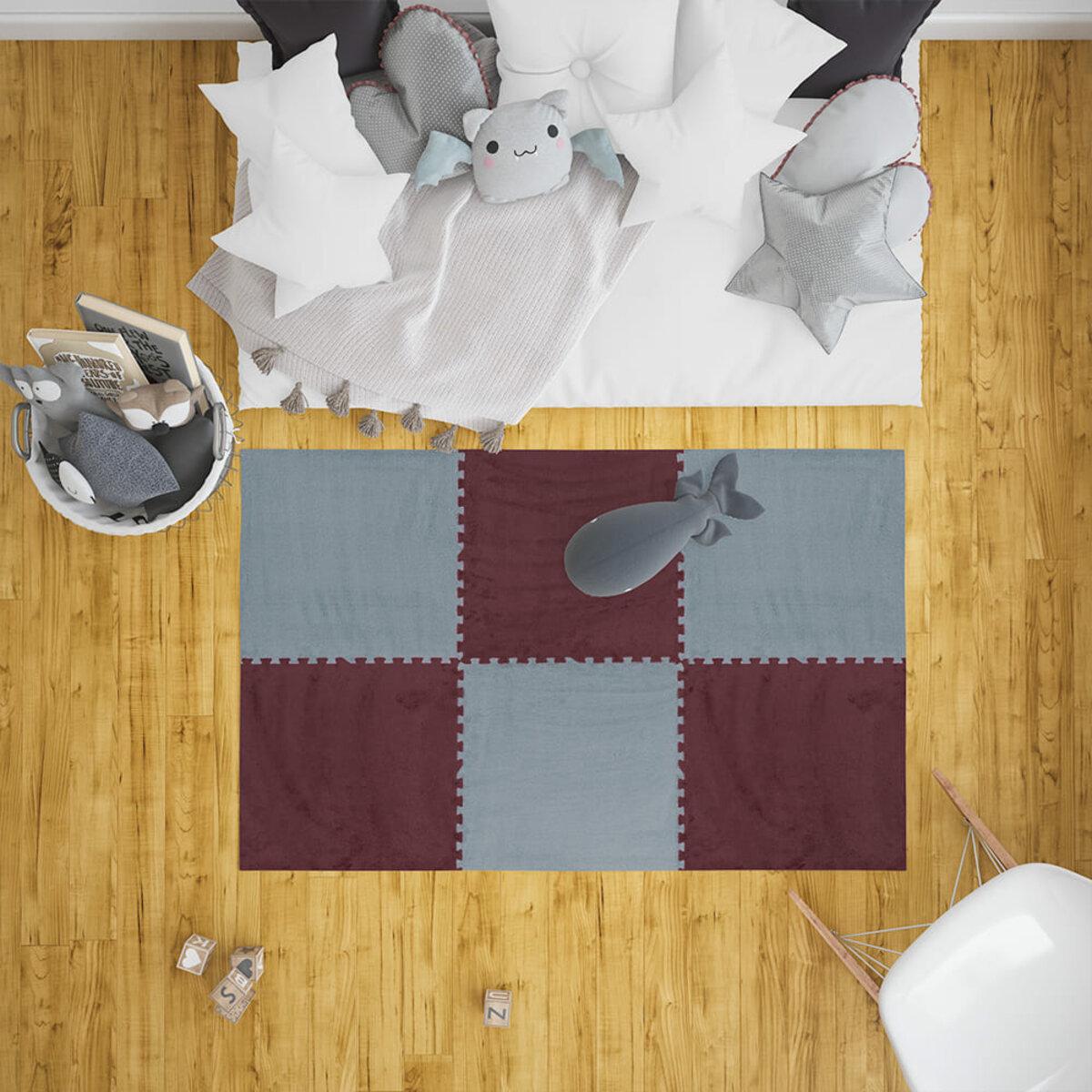 Підлога-пазл для підлоги плюшевий 60х60х1 см Світло-сірий (SW-00002081) - фото 8 Підлога-пазл для підлоги плюшевий 60х60х1 см Світло-сірий (SW-00002081) - фото 8