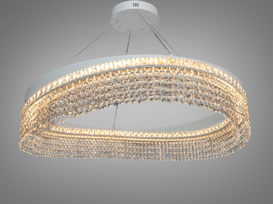 Люстра подвесная светодиодная Diasha 100 Вт 79 см Белый (P7027/D800WH)