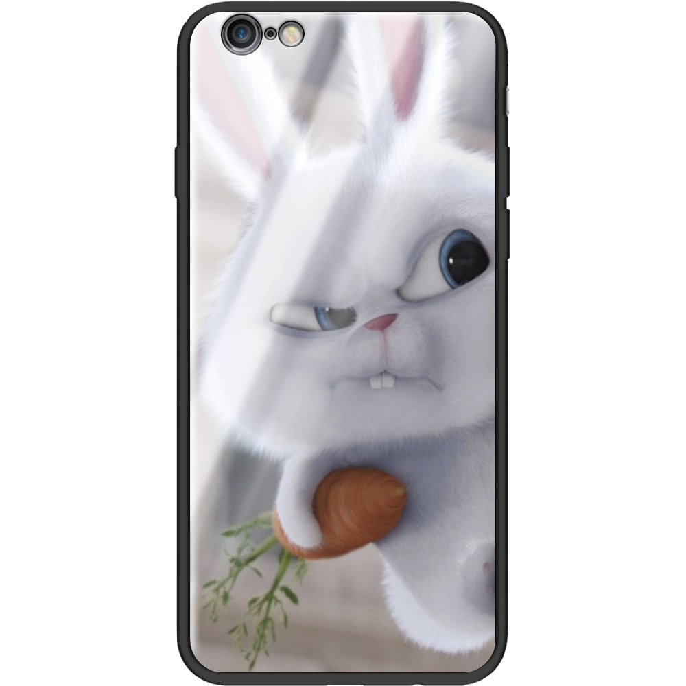Чехол Boxface iPhone 6 Rabbit Snowball Чорний силікон зі склом (24523-up1116-37731)