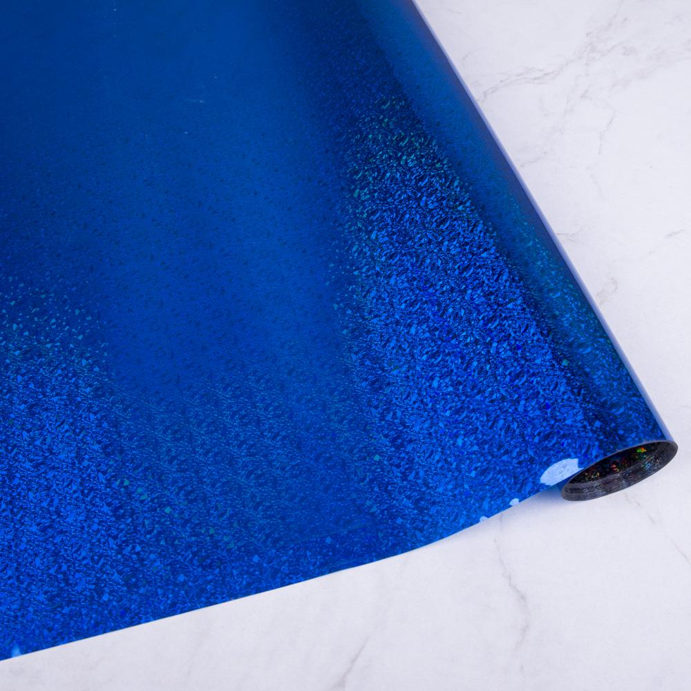 Пленка подарочная Синяя голограмма 10 м (8527-7)