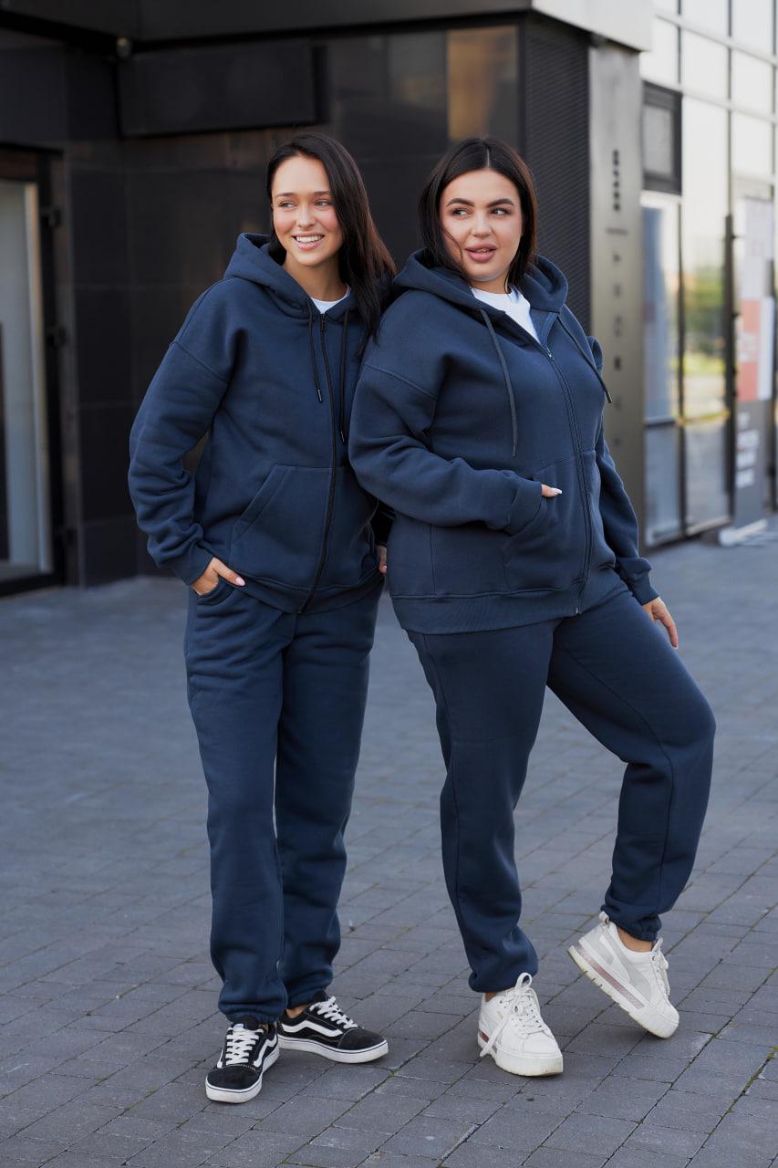 Прогулянковий костюми жіночий з капюшоном 5XL Темно-синій (М137.4) - фото 5 Прогулянковий костюми жіночий з капюшоном 5XL Темно-синій (М137.4) - фото 5