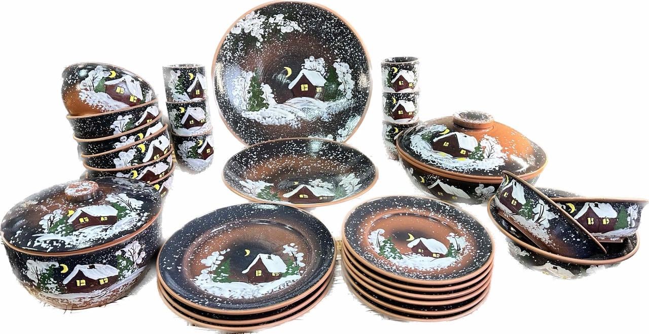 Набор глиняной посуды Зима Святой Вечер 6 персон (1470362264)