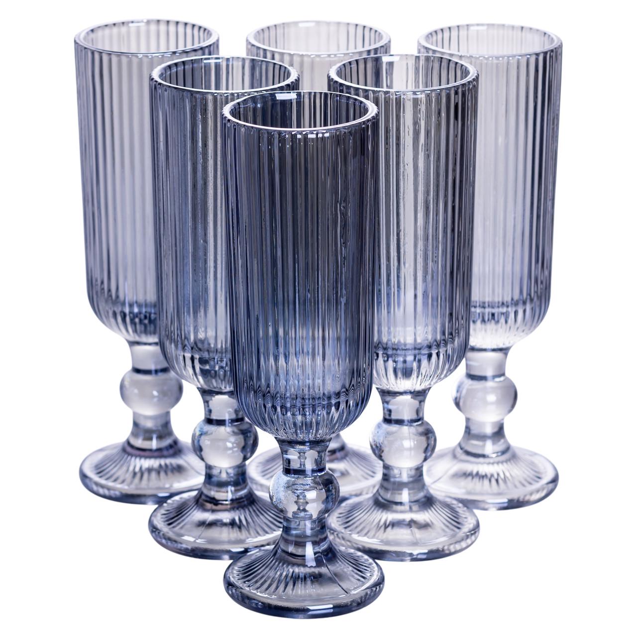 Набор бокалов из толстого стекла Light House LG-30017 BL 6 шт. Голубой