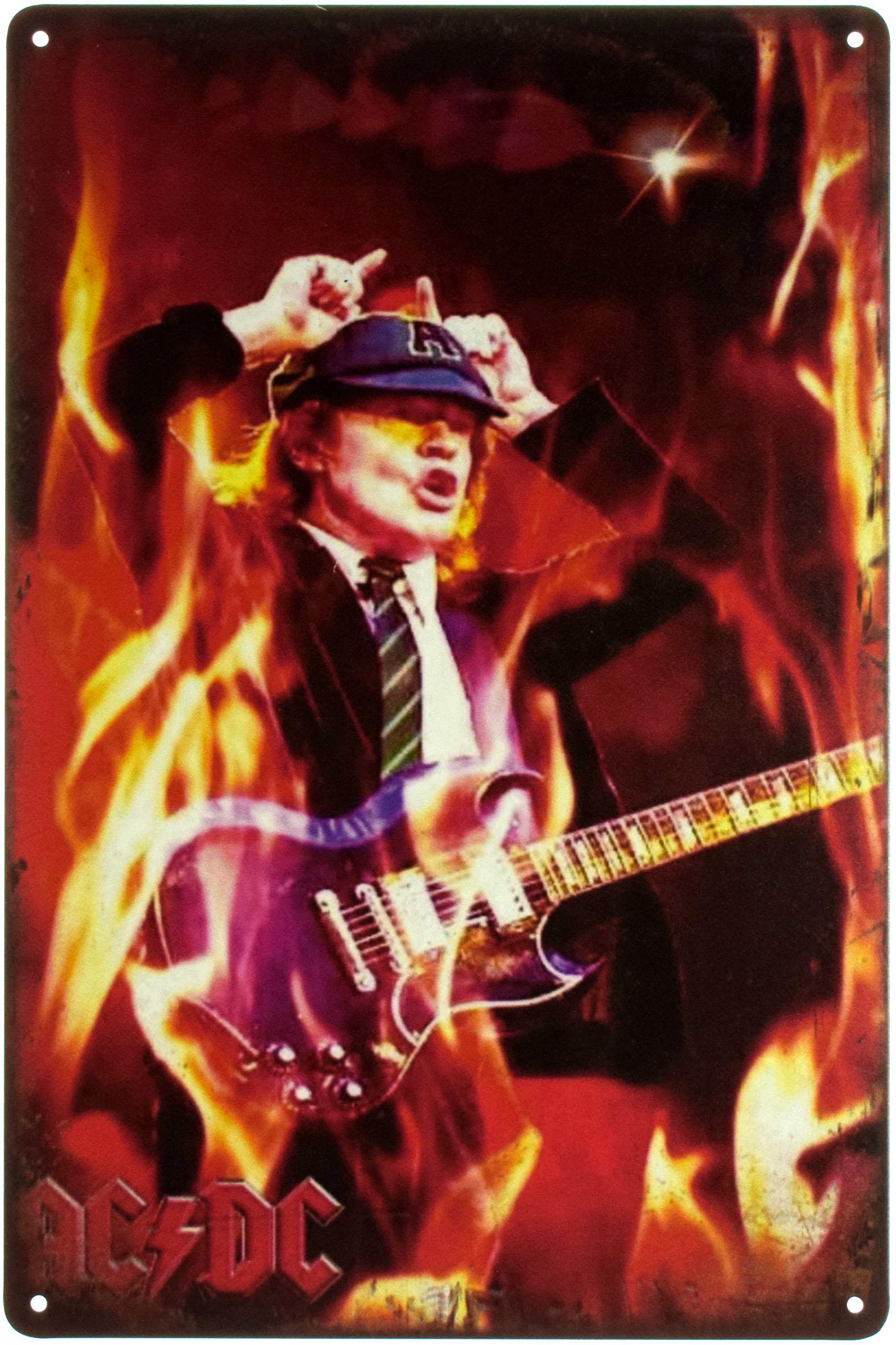 Табличка металлическая AC/DC Жест Коза 20x30 см - фото 1