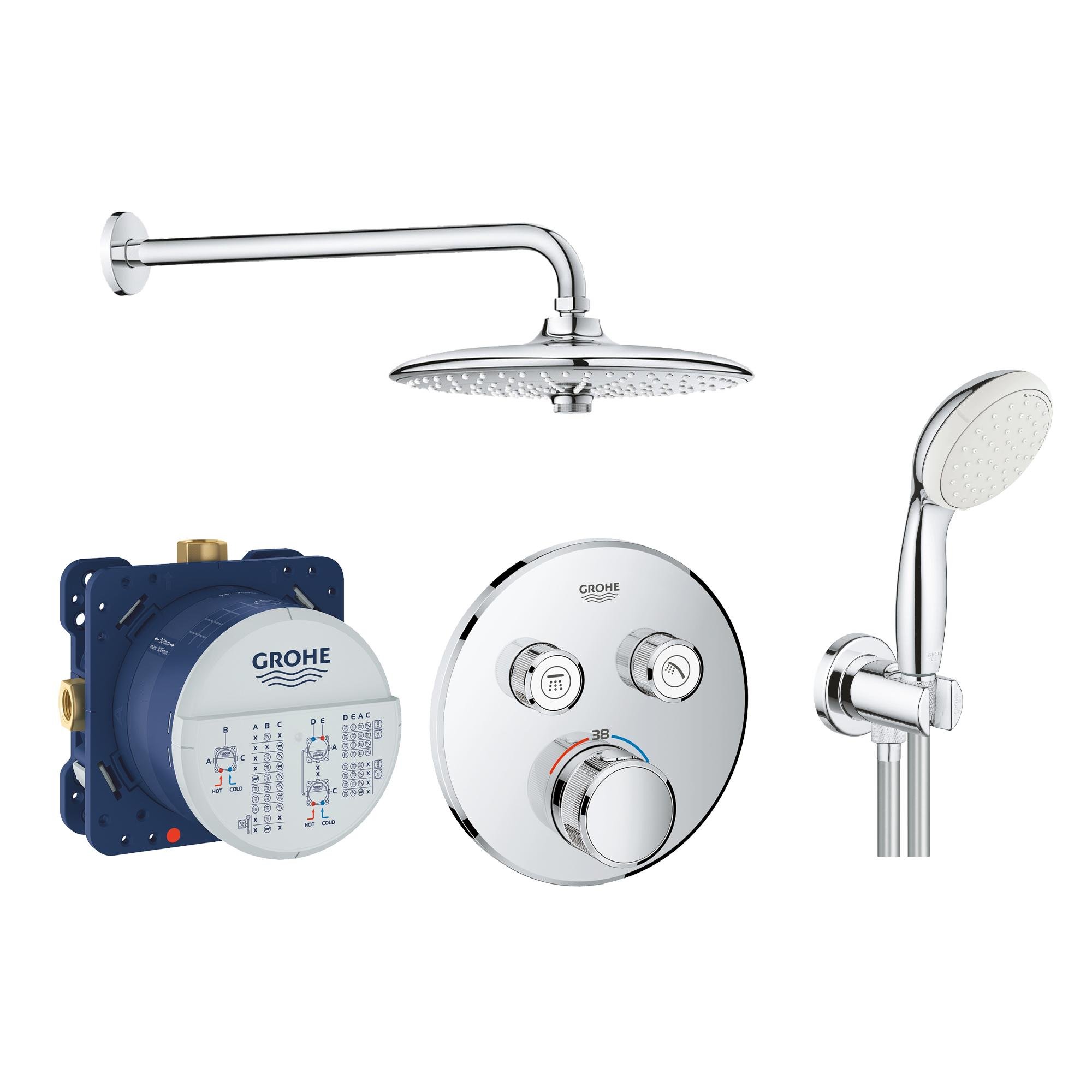 Душевая система скрытого типа Grohe SMARTCONTROL 34614SC1 Хром (72178)